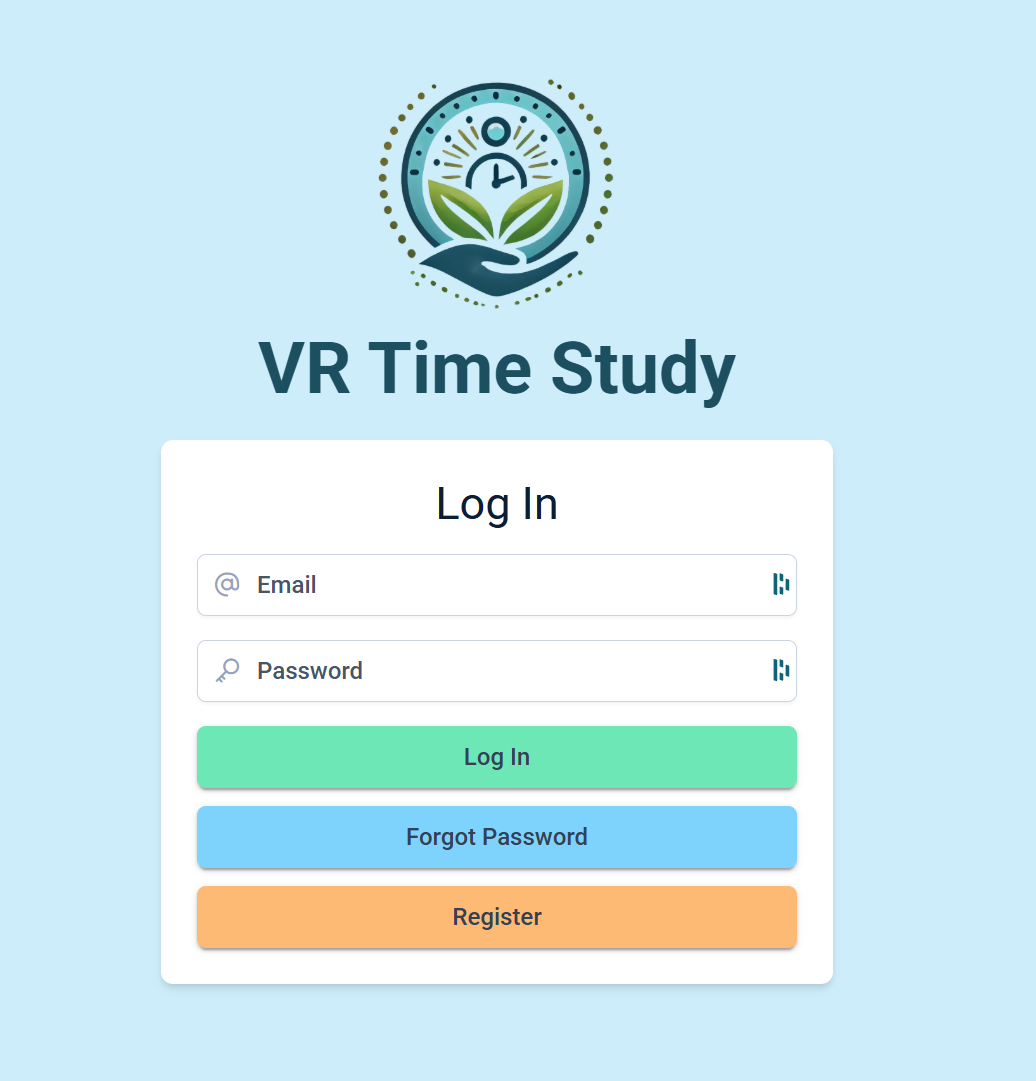 screenshot of VR Time Study Site